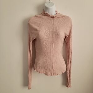 Intimately Free People long sleeve moc neck ribbed top